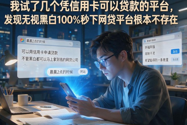 我试了几个凭信用卡可以贷款的平台,发现无视黑白100%秒下网贷平台根本不存在