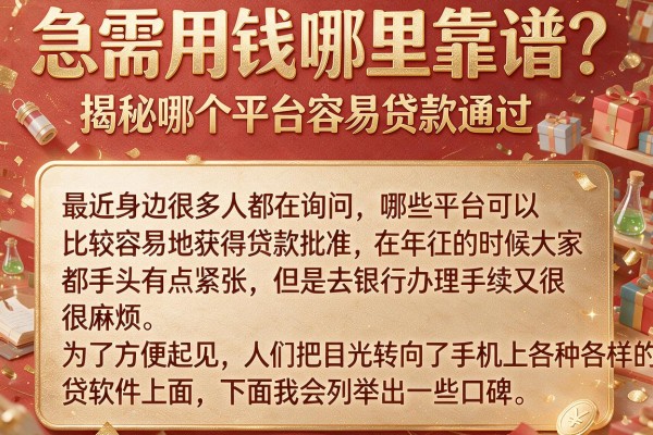 急需用钱哪里靠谱？揭秘哪个平台容易贷款通过