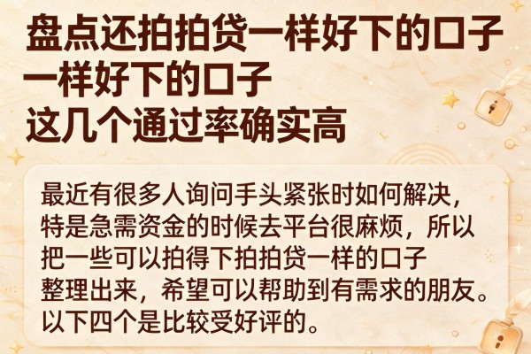 盘点还拍拍贷一样好下的口子，这几个通过率确实高