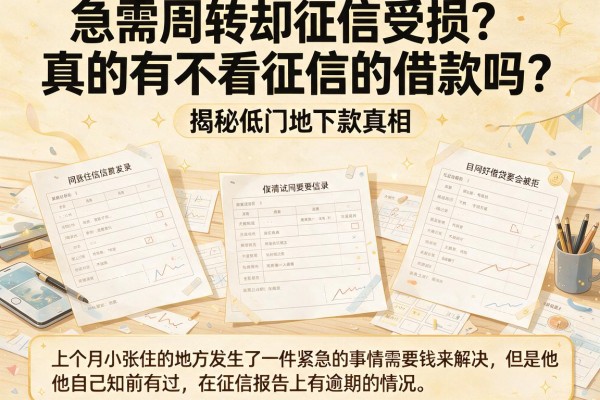 急需周转却征信受损？真的有不看征信的借款吗？揭秘低门槛下款真相