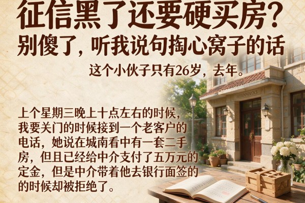 征信黑了还要硬买房？别傻了，听我说句掏心窝子的话