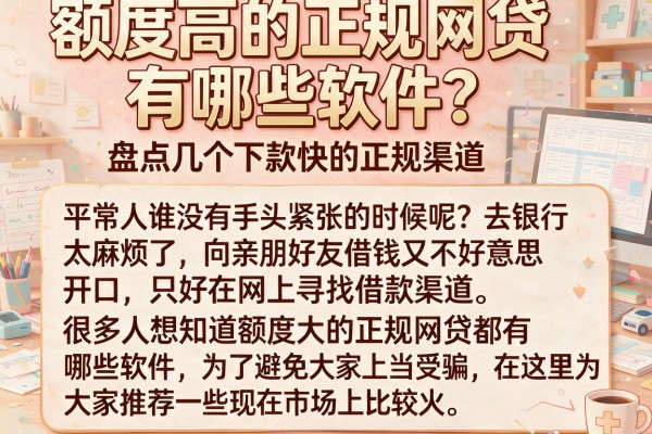 额度高的正规网贷有哪些软件？盘点几个下款快的正规渠道