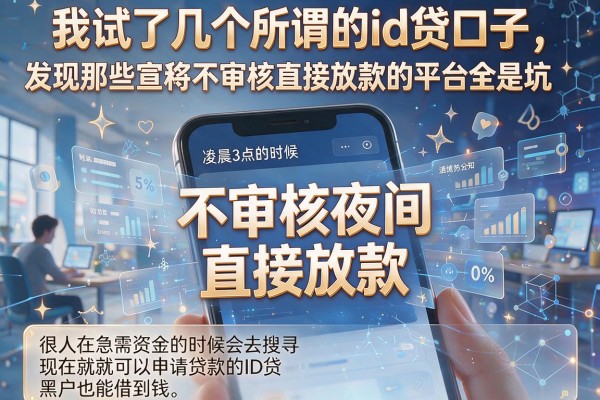 我试了几个所谓的id贷口子，发现那些宣称不审核直接放款的平台全是坑