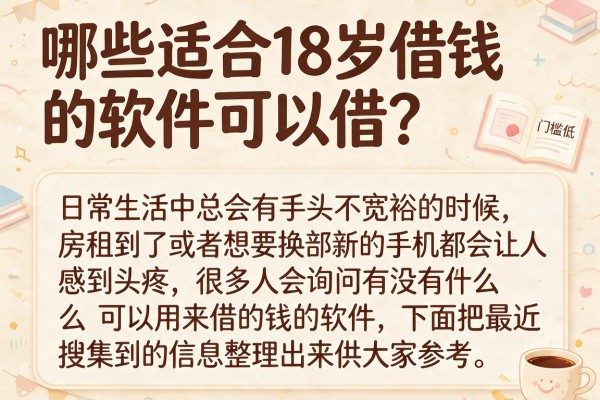 哪些适合18岁借钱的软件可以借？整理了几个门槛低的