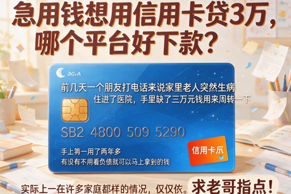 急用钱想用信用卡贷3万，哪个平台好下款？求老哥指点！