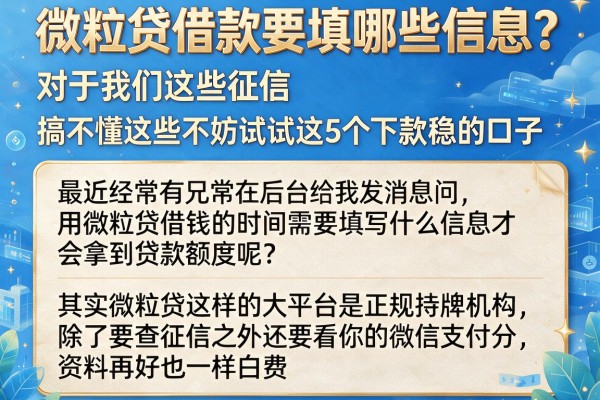 微粒贷借款要填哪些信息？搞不懂这些不妨试试这5个下款稳的口子