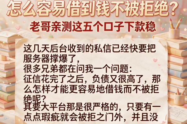 怎么容易借到钱不被拒绝？老哥亲测这五个口子下款稳