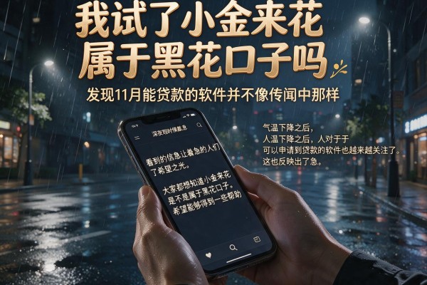 我试了小金来花属于黑花口子吗，发现11月能贷款的软件并不像传闻中那样