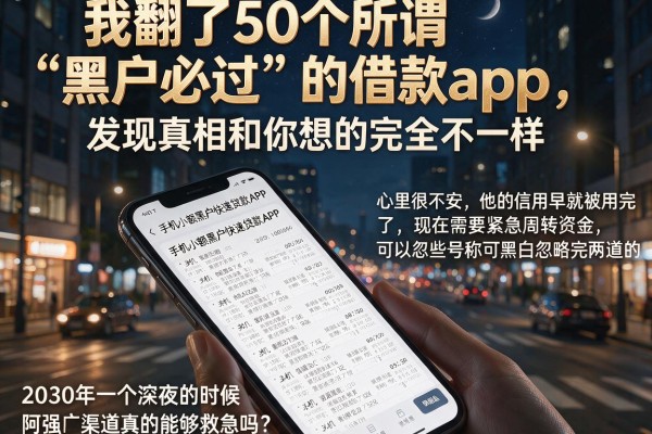 我翻了50个所谓“黑户必过”的借款app，发现真相和你想的完全不一样