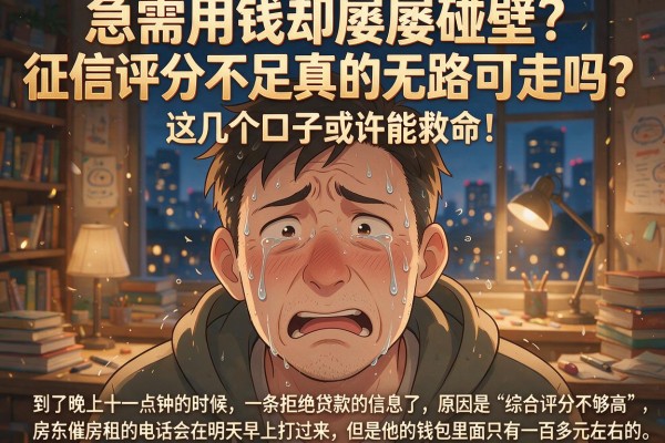 急需用钱却屡屡碰壁？征信评分不足真的无路可走吗？这几个口子或许能救命！