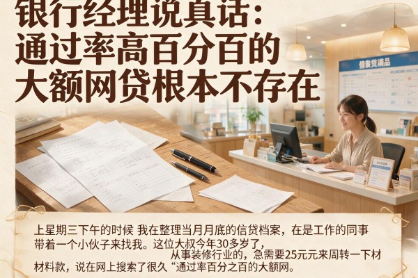 银行经理说真话:通过率高百分百的大额网贷根本不存在