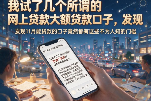 我试了几个所谓的网上贷款大额贷款口子，发现11月能贷款的口子竟然都有这些不为人知的门槛