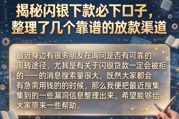 揭秘闪银下款必下口子，整理了几个靠谱的放款渠道