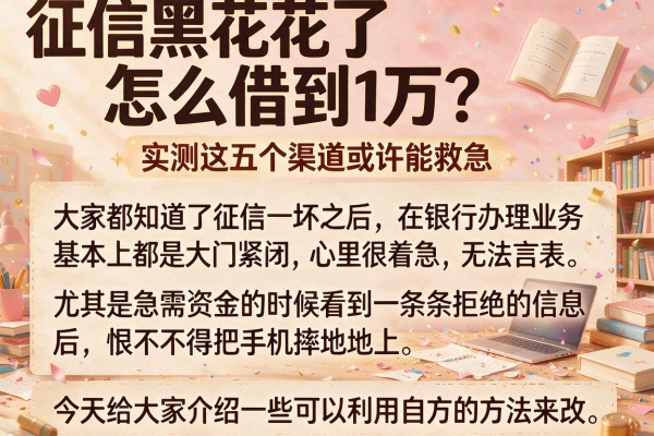 征信黑花了怎么借到1万？实测这五个渠道或许能救急