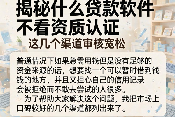 揭秘什么贷款软件不看资质认证，这几个渠道审核宽松