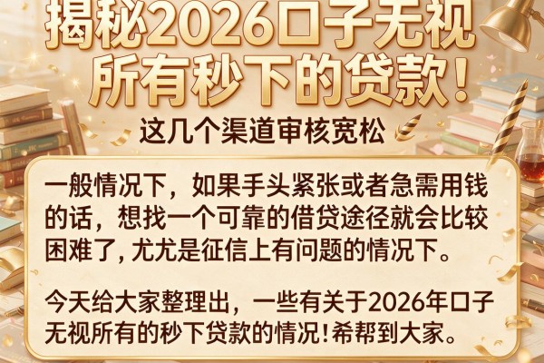 揭秘2026口子无视所有秒下的贷款，这几个渠道审核宽松