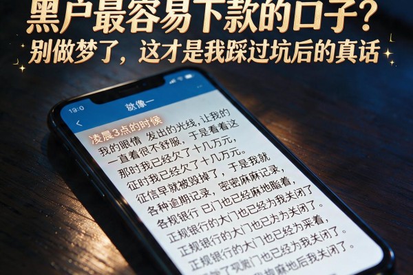黑户最容易下款的口子？别做梦了，这才是我踩过坑后的真话