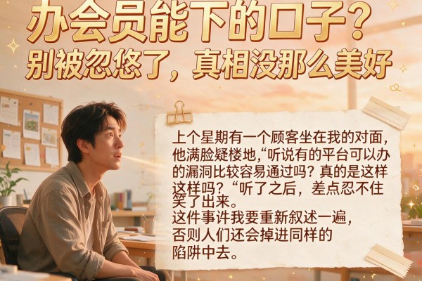 办会员能下的口子？别被忽悠了，真相没那么美好