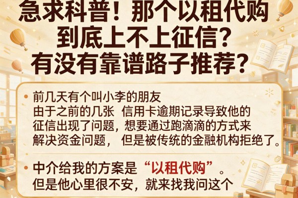 急求科普!那个以租代购到底上不上征信?有没有靠谱路子推荐?