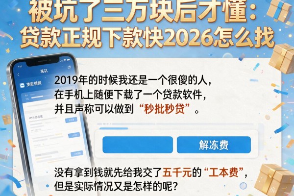 被坑了三万块后才懂：贷款app正规下款快2026怎么找