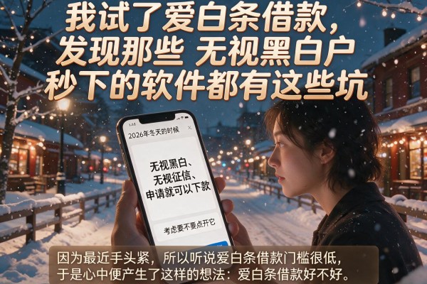 我试了爱白条借款，发现那些无视黑白户秒下的软件都有这些坑