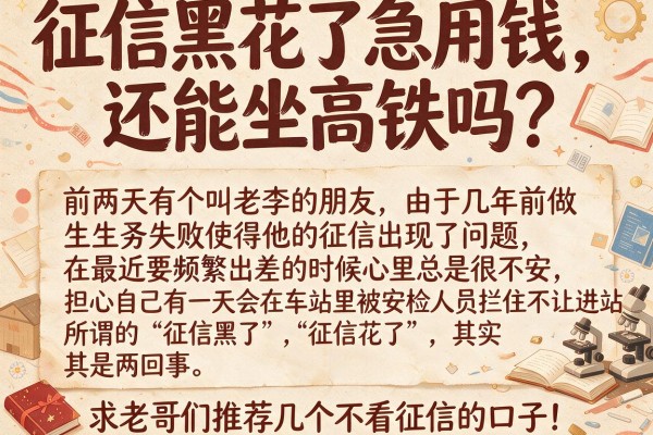 征信黑花了急用钱，还能坐高铁吗？求老哥们推荐几个不看征信的口子！
