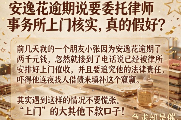 安逸花逾期说要委托律师事务所上门核实，真的假的？急求其他下款口子！