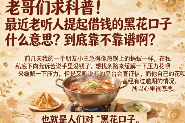 老哥们求科普！最近老听人提起借钱的黑花口子什么意思？到底靠不靠谱啊？