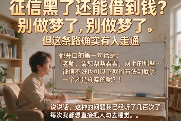 征信黑了还能借到钱？别做梦了，但这条路确实有人走通