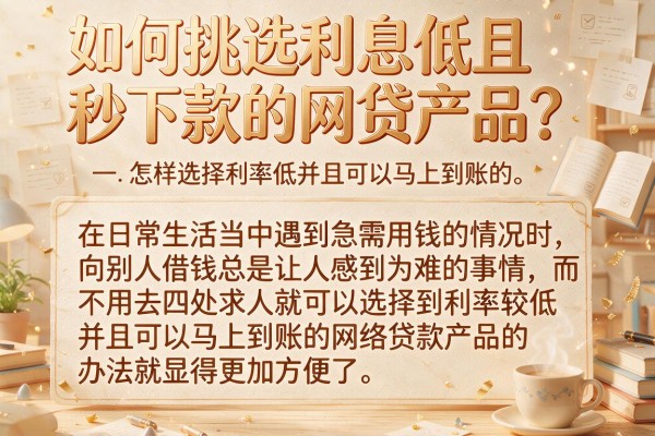 如何挑选利息低且秒下款的网贷产品？整理几个实用的