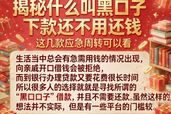 揭秘什么叫黑口子下款还不用还钱，这几款应急周转可以看