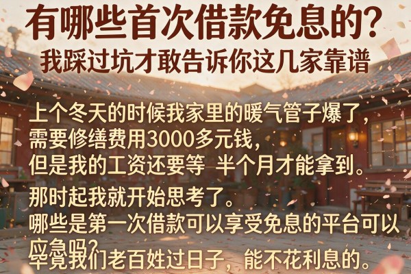 有哪些首次借款免息的？我踩过坑才敢告诉你这几家靠谱