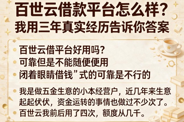 百世云借款平台怎么样？我用三年真实经历告诉你答案