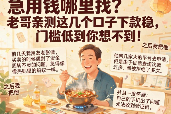 急用钱哪里找？老哥亲测这几个口子下款稳，门槛低到你想不到！