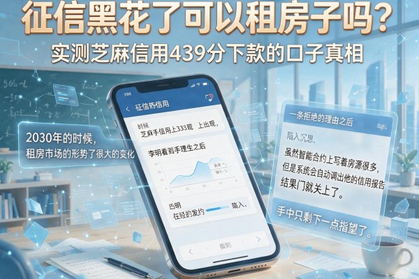 征信黑花了可以租房子吗？实测芝麻信用439分下款的口子真相