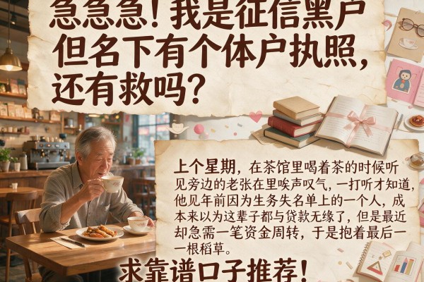 急急急！我是征信黑户但名下有个体户执照，还有救吗？求靠谱口子推荐！