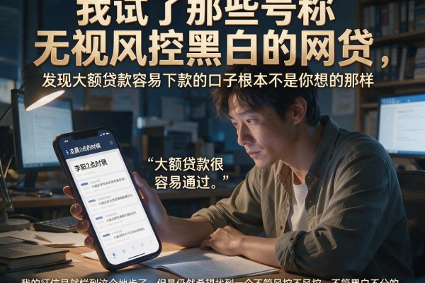 我试了那些号称无视风控黑白的网贷，发现大额贷款容易下款的口子根本不是你想的那样