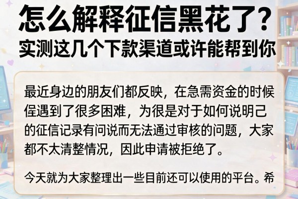 怎么解释征信黑花了？实测这几个下款渠道或许能帮到你