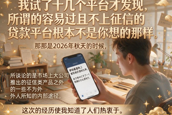 我试了十几个平台才发现，所谓的容易过且不上征信的贷款平台根本不是你想的那样