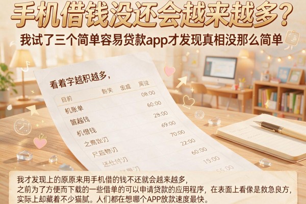 手机借钱没还会越来越多？我试了三个简单容易贷款app才发现真相没那么简单