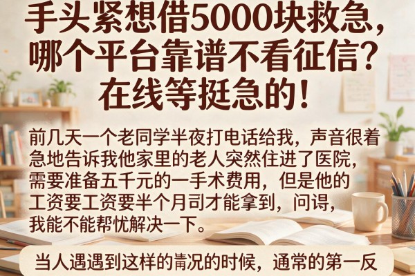 手头紧想借5000块救急，哪个平台靠谱不看征信？在线等挺急的！