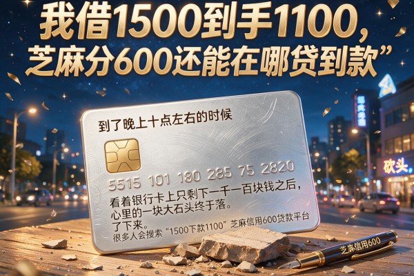 我借1500到手1100，芝麻分600还能在哪贷到款