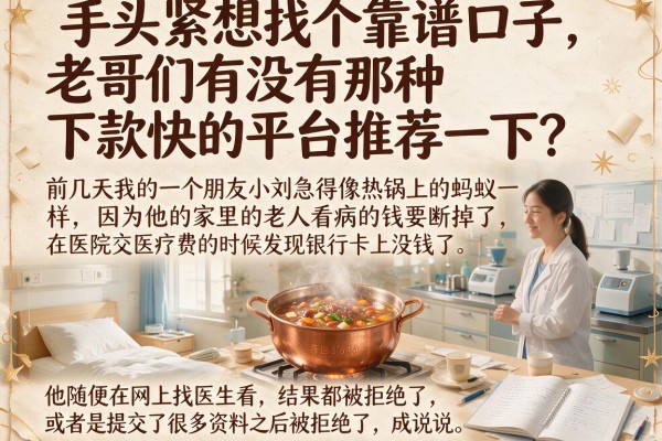 手头紧想找个靠谱口子，老哥们有没有那种下款快的平台推荐一下？