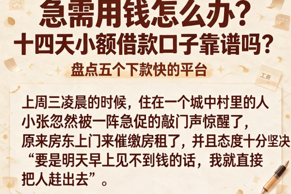 急需用钱怎么办？十四天小额借款口子靠谱吗？盘点五个下款快的平台