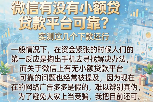 微信有没有小额贷款平台可靠？实测这几个下款还行