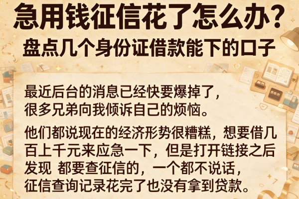 急用钱征信花了怎么办？盘点几个身份证借款能下的口子