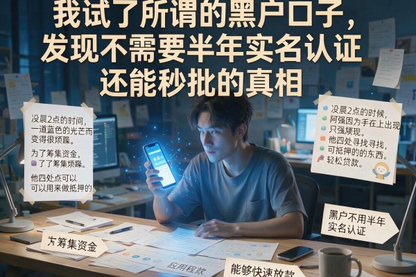 我试了所谓的黑户口子，发现不需要半年实名认证还能秒批的真相