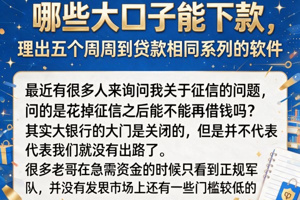 哪些大口子能下款，理出五个周周到贷款相同系列的软件