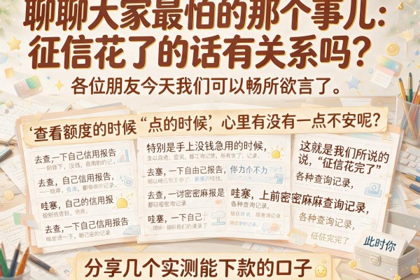 聊聊大家最怕的那个事儿：征信花了的话有关系吗？分享几个实测能下款的口子