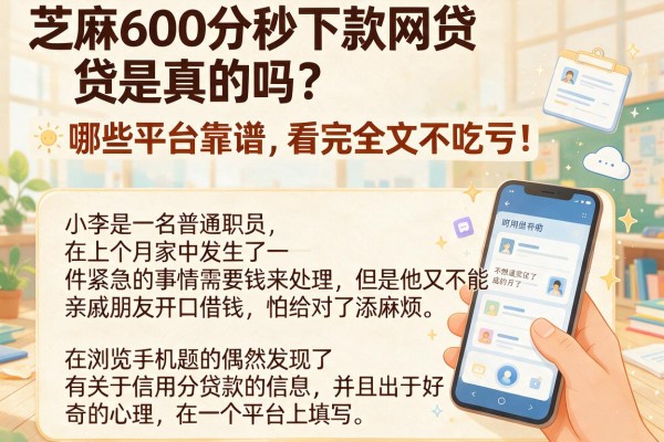 芝麻600分秒下款网贷是真的吗？哪些平台靠谱，看完全文不吃亏！